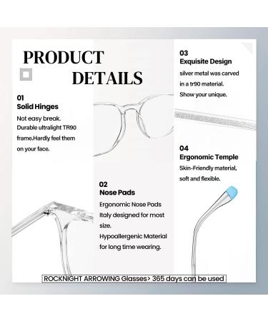 ROCKNIGHT Blue Light Blocking Glasses - Clear Frame for Computer & Phone | Reduce Eye Strain & Enhance Sleep Quality - Buy Online on SooperMarket.com