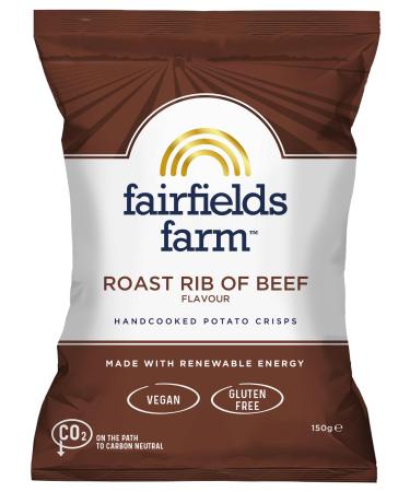 Fairfields Farm Crisps - Roast Rib of Beef Flavour Hand Cooked Potato Crisps 150g | Pack of 10