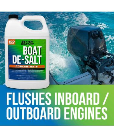 Boat De-Salt Concentrate - 1 Gallon Salt Remover & Engine Cleaner for Marine Boats - Winterize & Wash Off Salt with or Without Mixer Flush Kit - Buy Online on SooperMarket.com