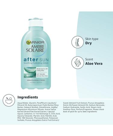 Garnier Ambre Solaire After Sun Lotion with Aloe Vera 200ml - Soothing and Hydrating - Buy Online on SooperMarket.com