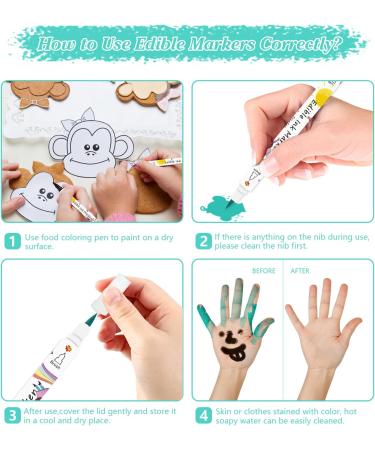 12Pcs Dual Sided Edible Food Colouring Pens | Food Grade Icing & Markers for Cakes, Cookies & Desserts - Buy Online on SooperMarket.com