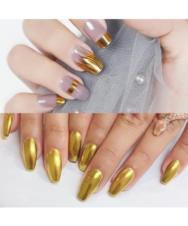 Lofuanna Chrome Nail Powder - Holographic Gold & Silver Pigment for Nail Art with Eyeshadow Sticks - 2 Jars, 0.5g each - Buy Online on SooperMarket.com