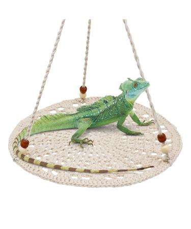 Hanging reptile-hammock swing bed cute lizard swing toys cotton lizards bed summer bed for barent dragons leopardgeckos lizards birds parrots and rats white