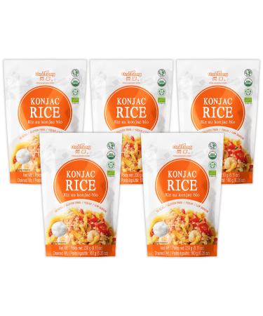 ONETANG Organic Shirataki Konjac Rice Pasta, 5 Pack, Vegan, Low Calorie Food, Gluten Free, Fat Free, Keto Friendly, Low Carbs, Holiday Gifts, Healthy Diet 40.6 Oz