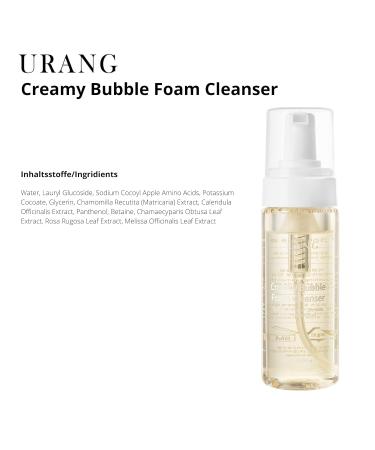 URANG Creamy Bubble Foam Cleanser 5.07 Fl Oz | COSMOS NATURAL Calendula & Chamomile | Vegan Family Face Wash | Soften & Moisturize Skin | Bubble Skincare - Buy Online on SooperMarket.com