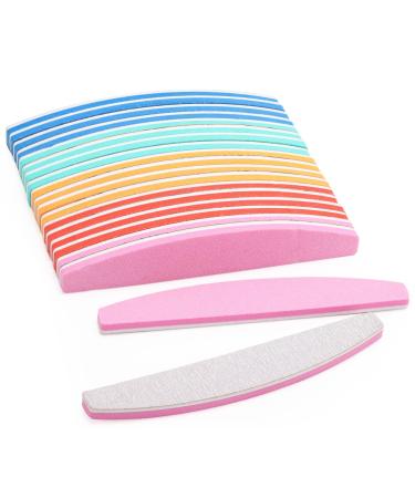 20 Count Nail Files and Buffers Kit 100/180 Grit Double Sided Emery Boards and Nail Sanding Sponges for Acrylic Nails and Natural Nails