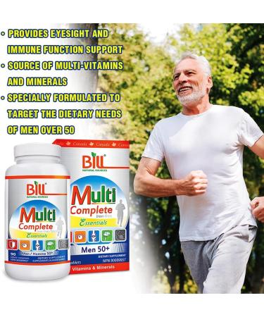 Bill Natural Sources Multi Complete Essentials for Men 50+ 90 Tablets - Buy Online on SooperMarket.com