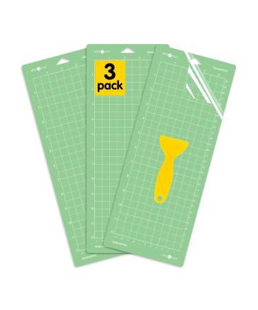 HTVRONT Standard Grip Cutting Mat For Cricut Joy - 3 Pack 4.5"X12" Quilting Mats For Cardstock HTV Crafts Standard Adhesive Sticky Green Cut Mats Replacement Accessories for Cricut Mats Green-Standard Grip 4.5*12