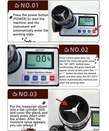 ALSUP Grain Moisture Tester Smart Grain Moisture Meter for 18 Grains Wheat Maize (Corn) Coffee Cocoa Bean Flaxseed Soybean Rice Almonds Peanut Sesame - Buy Online on SooperMarket.com