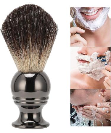 Portable Stainless Steel Shaving Brush (Gun Color) for Men | Premium Beard & Salon Brush - Buy Online on SooperMarket.com