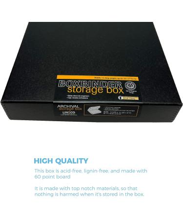 Lineco LIN-733-BB3D Archival Oversized 3-Ring Album Box with Clamshell Lid - Black (1 Pack) - Buy Online on SooperMarket.com