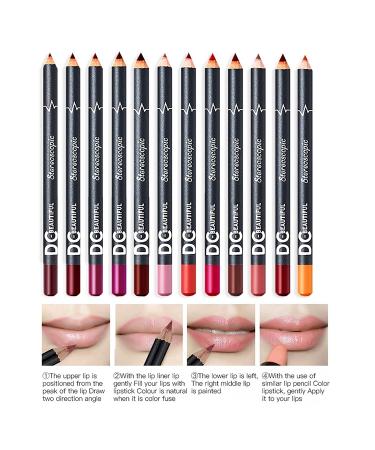 C-BEAUTIFUL 12Pcs Lip Liner Pencil Set - Waterproof, Non-marking Matt Velvet Lipstick Pen - Long Lasting Lipliner Set with Sharpener - Buy Online on SooperMarket.com