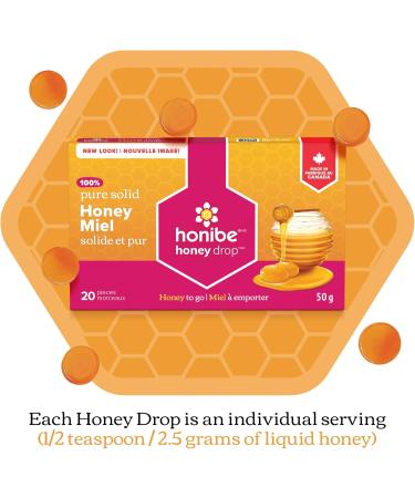 Honibe Honey Drops | 100% Pure Honey | Solid Honey Sweetener | Soothes Sore Throat | Pack of 12 20 Drops per Pack (240 Drops) - Buy Online on SooperMarket.com