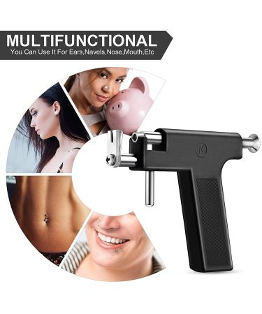 Stainless Steel Ear Piercing Gun Kit with Iodophor Swab - Salon Quality Piercing Tool Set for Nose, Navel, and Ears - Buy Online on SooperMarket.com