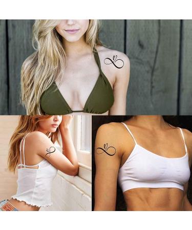 Dopetattoo 6 Sheets Temporary Fake Tattoos | Love Hearts & Infinity Sign | Men, Women, Neck, Arm, Chest - Buy Online on SooperMarket.com