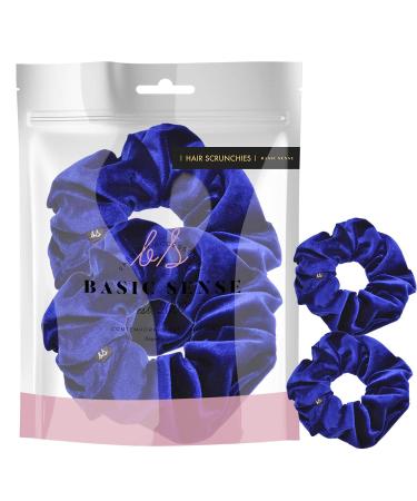 2 PCS Premium Large Hair Velvet Scrunchies Ties Bands Updo Ponytail Bobble Scrunchy Holder For Women Girl Kids Royal Blue