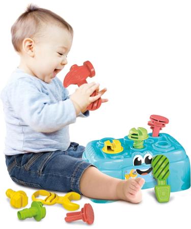 Clementoni 17042 Baby Workbench | Eco-Friendly Development Toys for Toddlers | Motor Skills Tool Box with Hammer & Screwdrivers | Ages 10 Months+ - Buy Online on SooperMarket.com
