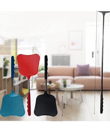 Buy 3-Piece Fly Swatter Set - Extendable Stainless Steel Fly Catcher for Mosquitoes & Insects (Black Red Blue) | International Shipping Available - Buy Online on SooperMarket.com