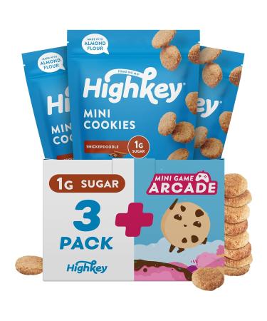 HighKey Keto Food Low Carb Snack Cookies - Snickerdoodle Cookie - 3 Packs - 16 Pieces per Pack