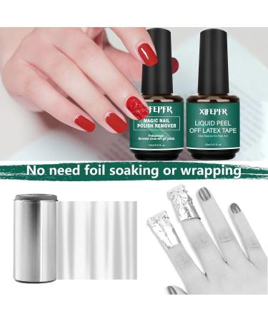 XIFEPFR Gel Nail Polish Remover Kit - 2 Pack | Professional Quick Remove, No Soaking Needed | Includes Latex Tape, Peel Off Liquid & Manicure Tools - Buy Online on SooperMarket.com