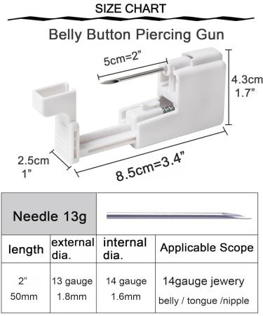 QWALIT Belly Button Piercing Kit Complete Body Piercing Kits with 3-Piece Belly Piercing Gun for All Piercings International Shipping Available - Buy Online on SooperMarket.com