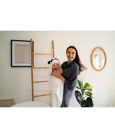 JM Organic Bamboo Hooded Baby Towel for Kids & Babies - 35x35 - Hypoallergenic & Absorbent - Newborn Essentials Gift Set with Washcloth & Laundry Bag - Buy Online on SooperMarket.com
