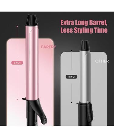 Long Barrel Curling Iron 1.25 Inch | Ceramic Curling Iron with Argan Oil & Keratin for Thin Hair | 11 Adjustable Temp & Clips Included - Buy Online on SooperMarket.com
