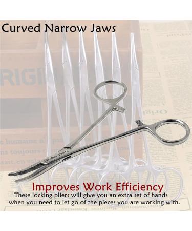 Multifunctional Hemostat Forceps 5" in Length with Curved Serrated Jaws Used as Fishing Pliers Ear Piercing Clamp and Pet Ear Nose Hair Pull Locking Tool Made of High Grade Stainless Steel - Buy Online on SooperMarket.com