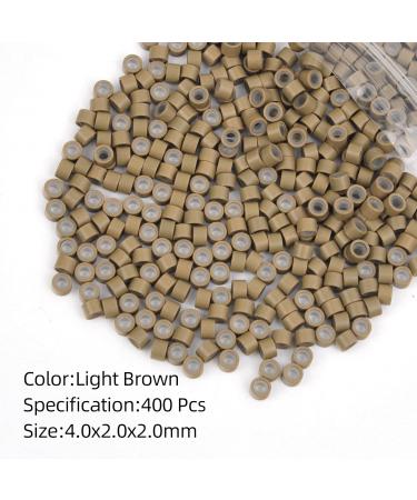 Vlasy 400 Pcs Silicone Micro Rings for I Tip Hair Extensions 4mm Micro Nano Beads Micro Links Hair Beads (Light Brown) Micro-4mm-400Pcs Light Brown - Buy Online on SooperMarket.com