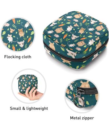 Small Pets Pattern Sanitary Napkin Storage Bag | Menstrual Cup Pouch | Nursing Pad Holder | Portable Period Bag for Women and Teen Girls | Multi-colored - Buy Online on SooperMarket.com