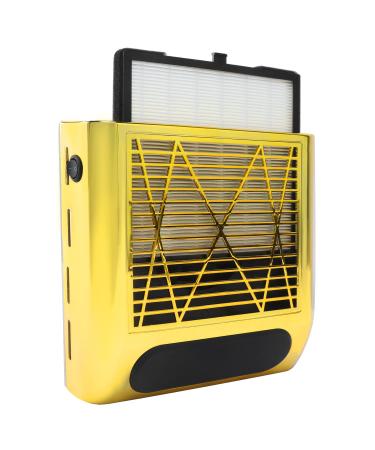 Nail Dust Collector, 80w Nail Suction Dust Collector Acrylic Nails Professional Nail Drill Dust Extractor, Nail Fan for Manicure Salon Equipment -Dust Nail Collector When Using Nail Drill & File Golden Nail Dust Collector