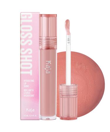 Kaja Lip Gloss - Gloss Shot | with Jojoba Oil  Tinted Shimmer  Hydrating  Non-sticky  Juicy  Nude  Plumper Looking Lips  02 Milk Tea  0.14 Fl Oz