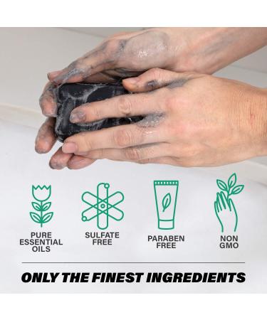 Activated Charcoal Soap Bar with Dead Sea Mud - All Natural Face & Body Soap for Dry, Sensitive Skin | Goat Milk & Peppermint Essential Oil | Men, Women, Teens | 4oz Bar - Buy Online on SooperMarket.com