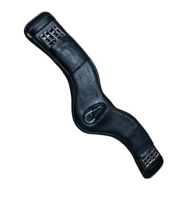 Anatomical Dressage Girth Short Girth Extremely Soft Leather Black & Brown (Black 65 cm) 65 cm Black