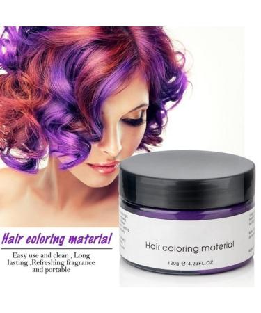 Filfeel Hair Color Wax 120g - Unisex Disposable Dye Ointment for DIY Hair Styling - Perfect for Halloween & Cosplay (Violet) - Buy Online on SooperMarket.com