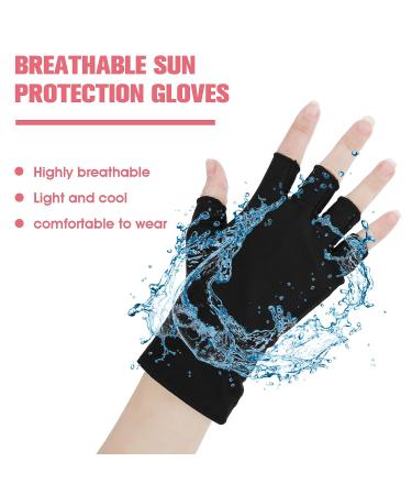 WLLHYF Anti UV Gel Nail Lamp Gloves - Professional Fingerless Protection for Nail Art DIY - Moisturizing Skin Care - 1 Pair - Buy Online on SooperMarket.com