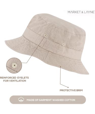 Cute Cotton Bucket Hat for Beach Sun Summer Travel - White (XS-S) - Men, Women, Teens - Packable & Lightweight - Buy Online on SooperMarket.com