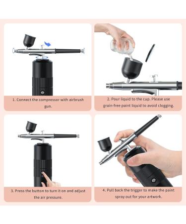 Desikixudy 1 Set Oxygen Injector Protable Airbrush for Nails Art Paint Air Compressor Nano Fog Mist Spray Manicure DIY Cake Sprayer - Buy Online on SooperMarket.com