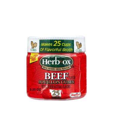 HERB-OX Beef Bouillon Cubes, Beef Stock Seasoning, 25 Ct, 3.25 oz