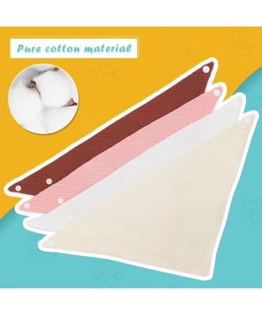 WD&CD 4-Piece Triangle Baby Dribble Bibs | 2 Adjustable Buttons | Soft & Absorbent - Buy Online on SooperMarket.com