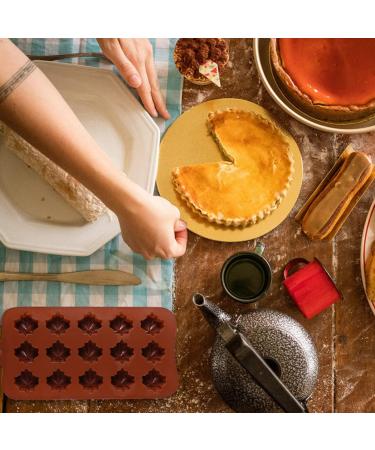HOMSFOU 8 Pcs Chocolate Mold Cookie Baking Candy Making Molds Maple Leaf Mold Silicone Chocolate Rose Chocolate Silicone Cookie Mini Semi Sphere Silicone Mold 3D Chewing Gum Spherical 18.5X11CMx4pcs Light Brown 1x4pcs - Buy Online on SooperMarket.com