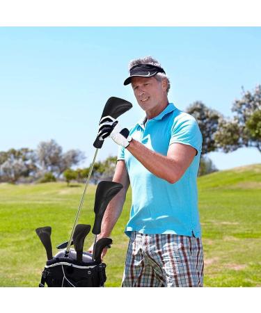 Golf Club Head Covers Set - Long Neck Mesh Sports Fan Design - 3 Pieces with Interchangeable No. Tags - Ideal Golf Accessories for Fairway Woods, Driver & Hybrids - Black - Men and Women - Buy Online on SooperMarket.com
