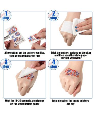 60 Sheets 4th of July Glow in the Dark Patriotic Temporary Tattoos with American Flag Design - Buy Online on SooperMarket.com