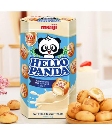 Meiji Hello Panda Milk Cream Filled Biscuits 50 g - Buy Online on SooperMarket.com