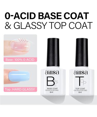 AILLSA Pastel Blue Gel Nail Polish Set Baby Yellow Lavender Purple Macaron Gel Polish with Base and Top Coat Long Lasting All Season Color Soak Off U V L ED Manicure Art Salon DIY at Home 7Pcs 8ML Blue Macaron - Buy Online on SooperMarket.com