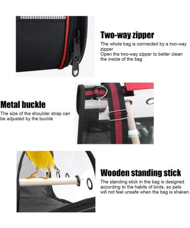 Zerodis Bird Travel Carrier with Perch Parrot Travel Cage Plastic Transparent Parrot Breathable Lightweight Bag for Cockatiels Grey Parrot - Buy Online on SooperMarket.com