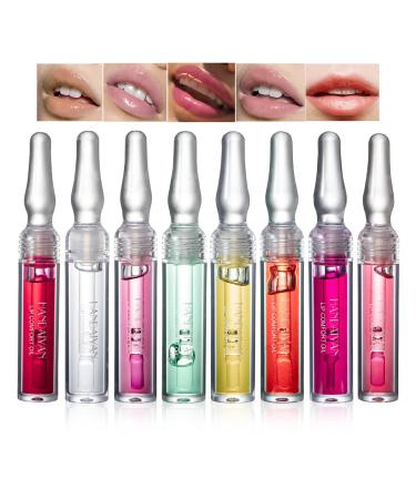 Petansy Moisturizing Lip Gloss Set 8 Pack Lip Comfort Oil Transparent Lip Gloss Kit
