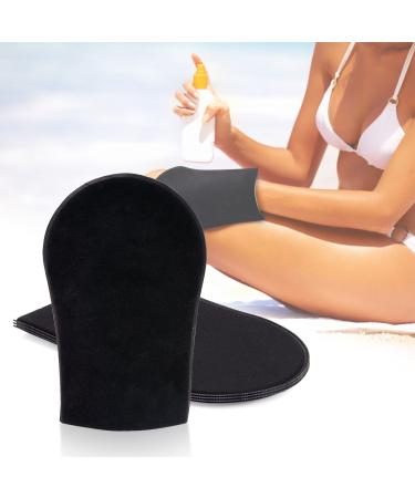 Noverlife Self Tanning Mitts Set - Premium Exfoliating Tan Applicator Kit for Back, Face, Body - 2 Pair Black Washable Gloves for Sunless Lotion, Cream, Spray Tanner - Soft, Durable Palm Mitts Included - 4pcs - Buy Online on SooperMarket.com