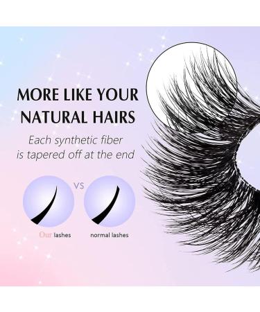 10 Pairs False Eyelashes - Russian Strip Lashes Thick DD Curl Fluffy Wispy Faux Mink Lashes Reusable Natural Soft Eye Lashes (D-001) - Buy Online on SooperMarket.com