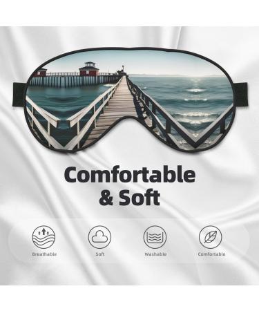 Buy SSIMOO Coastal Pier Soft Sleep Eye Mask - Female Breathable Travel Eye Patch for Relaxation - Perfect for Restful Sleep - Buy Online on SooperMarket.com